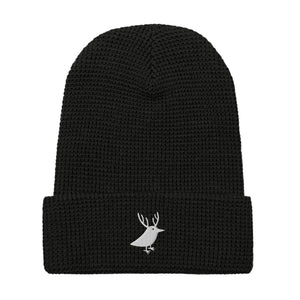 Men's waffle beanie for snowboarding and outdoor black