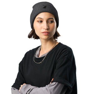 Women's waffle beanie for snowboarding and outdoor dark grey